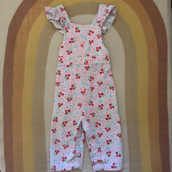 healthtex Other - Vintage Health-Tex Floral Corduroy Overalls 24mo